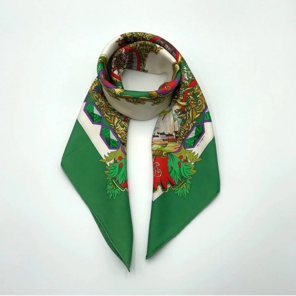 HERMES Vintage Rare Collectors “L’Entente Cordiale” Multicolor 100% Silk Scarf